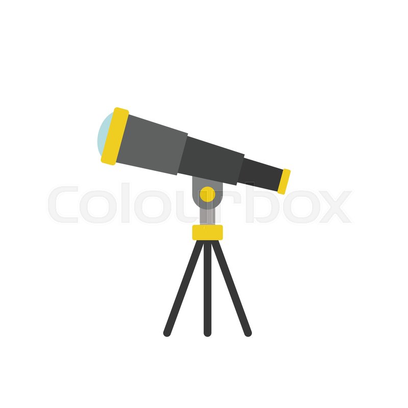 800x800 Telescope Icon, Flat Design Vector Stock Vector Colourbox