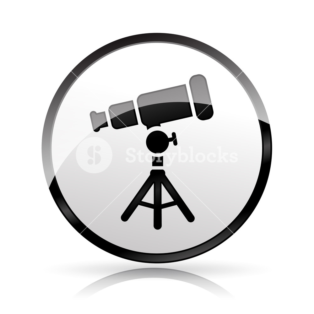 1000x1000 Illustration Of Telescope Icon On White Background Royalty Free