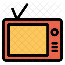 256x256 Television Icon Of Colored Outline Style