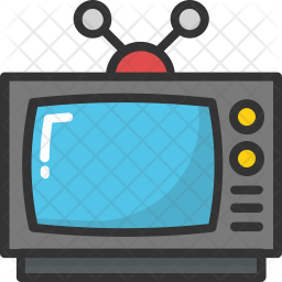 256x256 Tv Icon Of Colored Outline Style