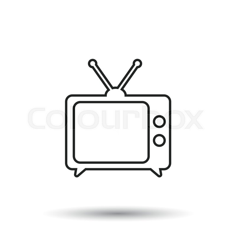 800x800 Tv Icon Vector Illustration In Line Stock Vector Colourbox