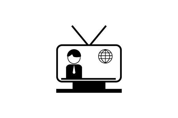 580x386 News Anchor On Television Icon Vector Graphic