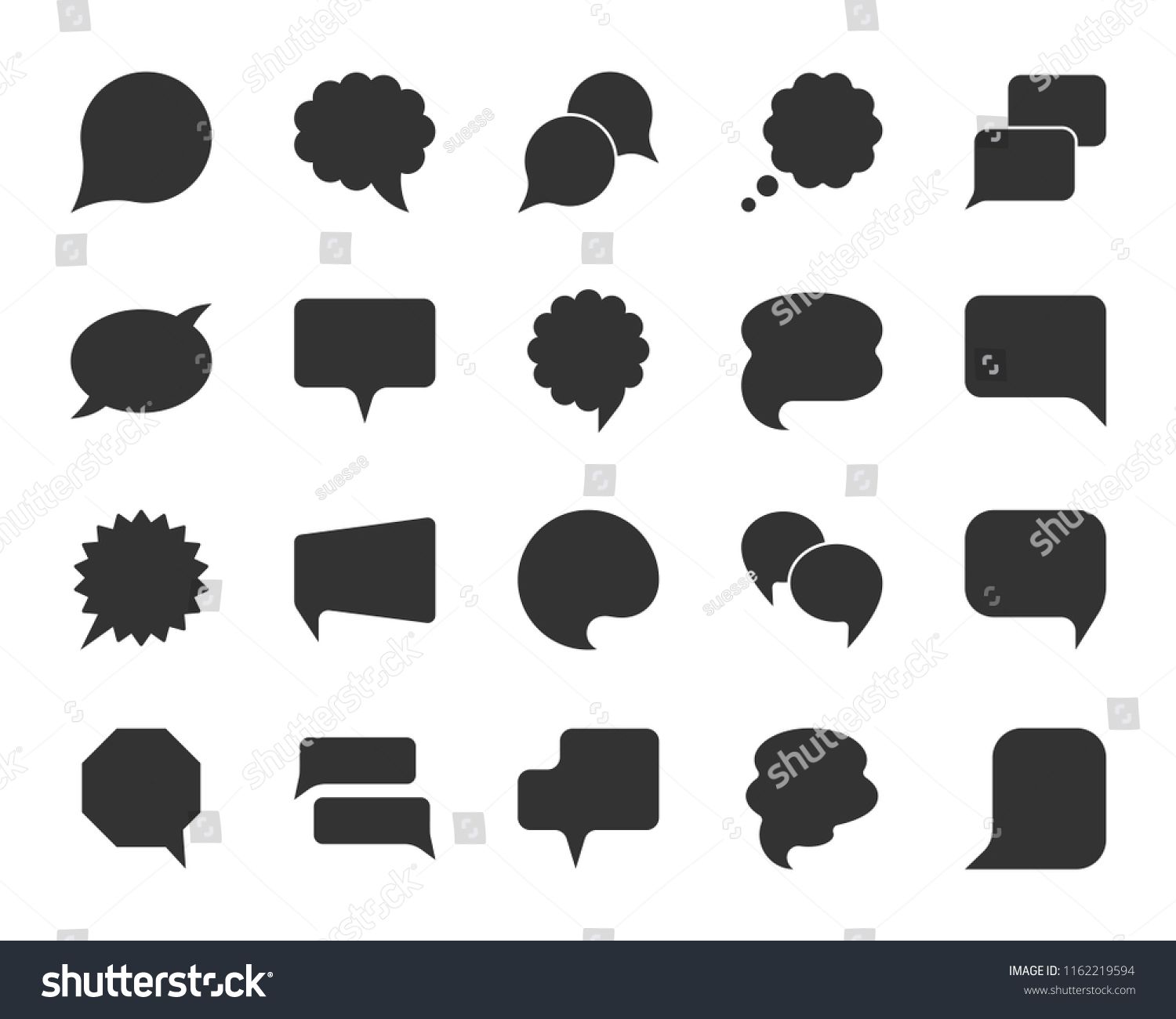 Speech Bubble Silhouette Icon Set Web Sign Kit Of Comic Tell 1500x1300 Speech Bubble Silhouette Icon Set Web Sign Kit Of Comic Tell