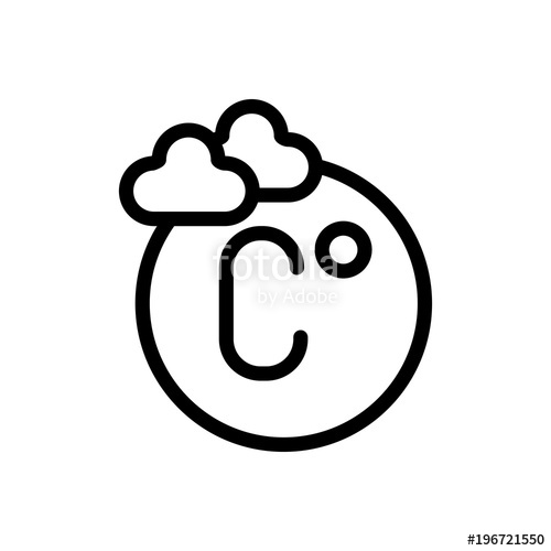 500x500 Degree Celsius Outlined Vector Icon Outlined Symbol