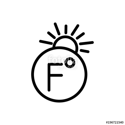 500x500 Degree Fahrenheit Outlined Vector Icon Outlined Symbol