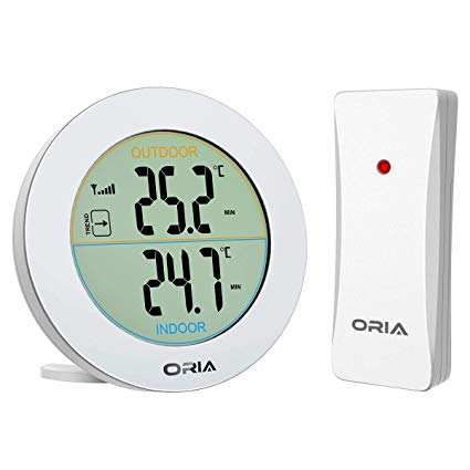 425x425 Oria Indoor Outdoor Thermometer Wireless, Digital