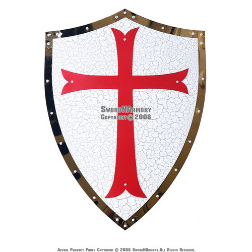 500x500 Medieval Knight Templar Crusader Metal Shield Armour With Red