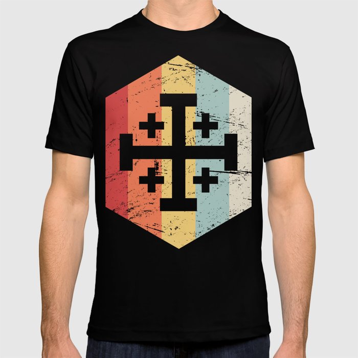 700x700 Retro Templar Cross Of Jerusalem Icon T Shirt
