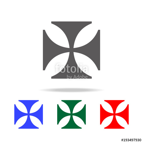 500x500 Cross Of The Knights Templar Icon Elements In Multi Colored Icons