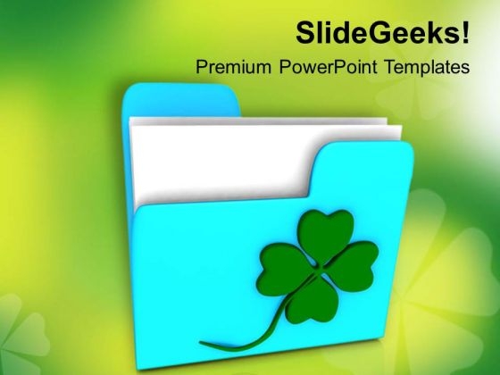 Folder Icon With Clover Powerpoint Templates Ppt Backgrounds 560x420 Folder Icon With Clover Powerpoint Templates Ppt Backgrounds