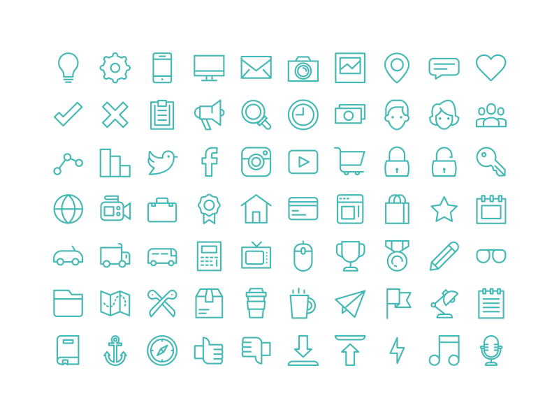 800x600 Line Template Icons
