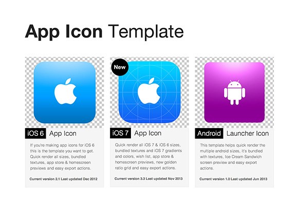 580x400 App Icon Templates