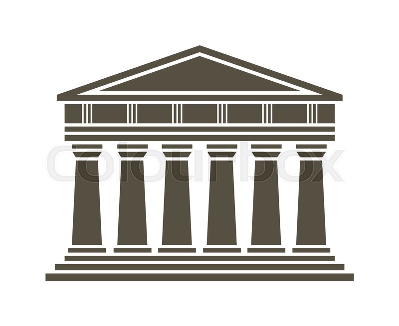 800x654 Architecture Greek Temple Icon Stock Vector Colourbox