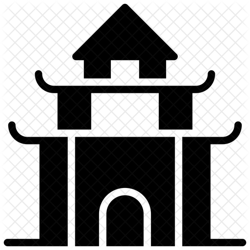 512x512 Buddhist Temple Icon Of Glyph Style