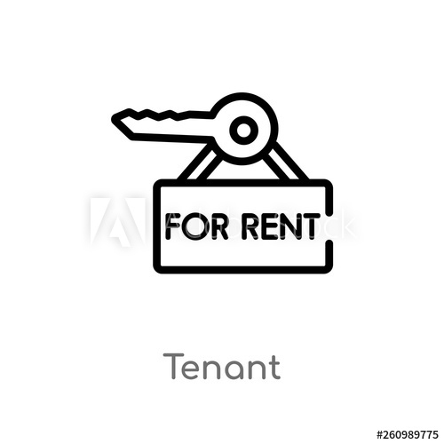 500x500 Outline Tenant Vector Icon Isolated Black Simple Line Element