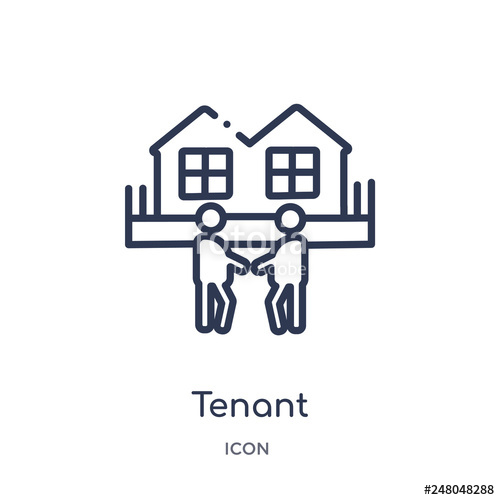 500x500 Tenant Icon From Real Estate Outline Collection Thin Line Tenant