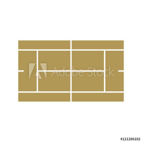 500x500 Tennis Court Icon In Flat Style On A White Background Vector