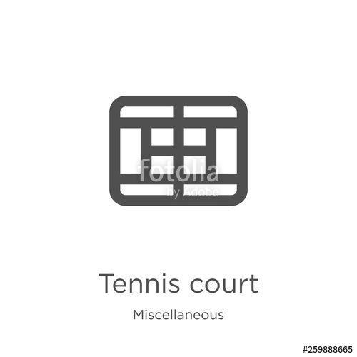 500x500 Tennis Court Icon Vector From Miscellaneous Collection Thin Line