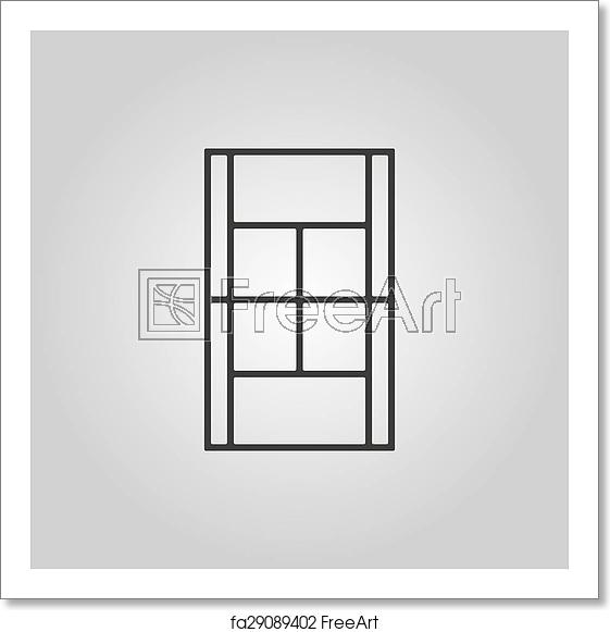 561x581 Free Art Print Of The Tennis Court Icon Sport Symbol Flat