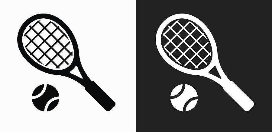 900x438 Tennis Icon On Black And White Vector Backgrounds