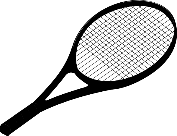 600x460 Black Tennis Racket Clip Art