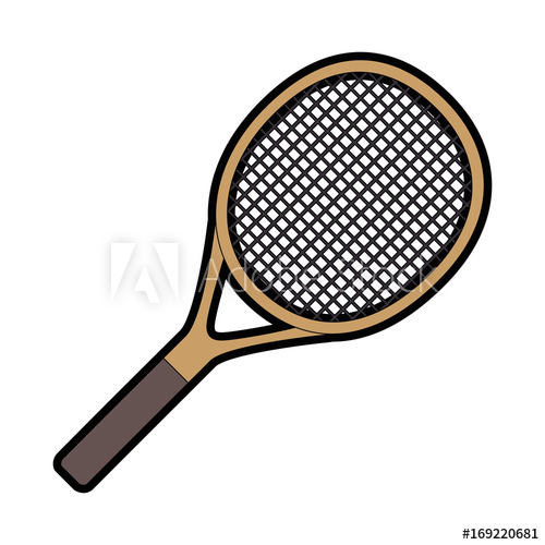 500x500 Tennis Racket Icon Over White Background Vector Illustration