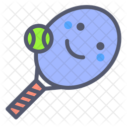 256x256 Tennis Racket Icon Of Colored Outline Style