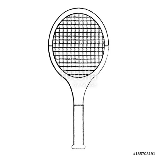 500x500 Tennis Racquet Icon Image Vector Illustration Design Black Sketch