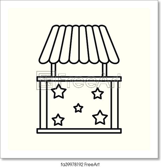 561x581 Free Art Print Of Carnival Tent Icon, Outline Style Carnival Tent