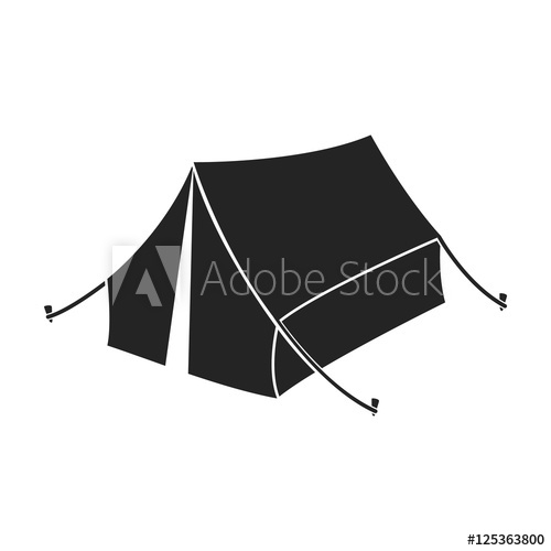 500x500 Tent Icon In Black Style Isolated On White Background Hunting