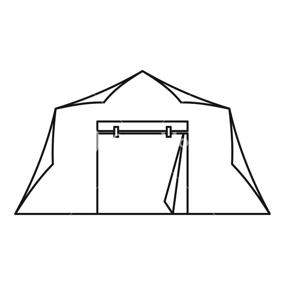 1000x1000 Tent Icon Outline Illustration Of Tent Vector Icon For Web