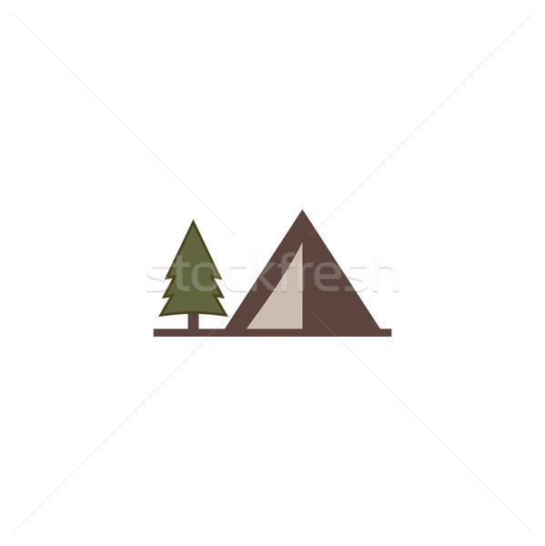 599x600 Tent Icon Isolated On White Background Solid Adventure Symbol
