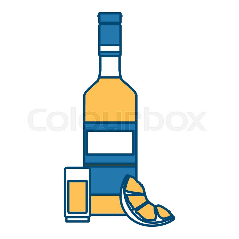 800x800 Tequila Bottle And Shot Icon Vector Stock Vector Colourbox