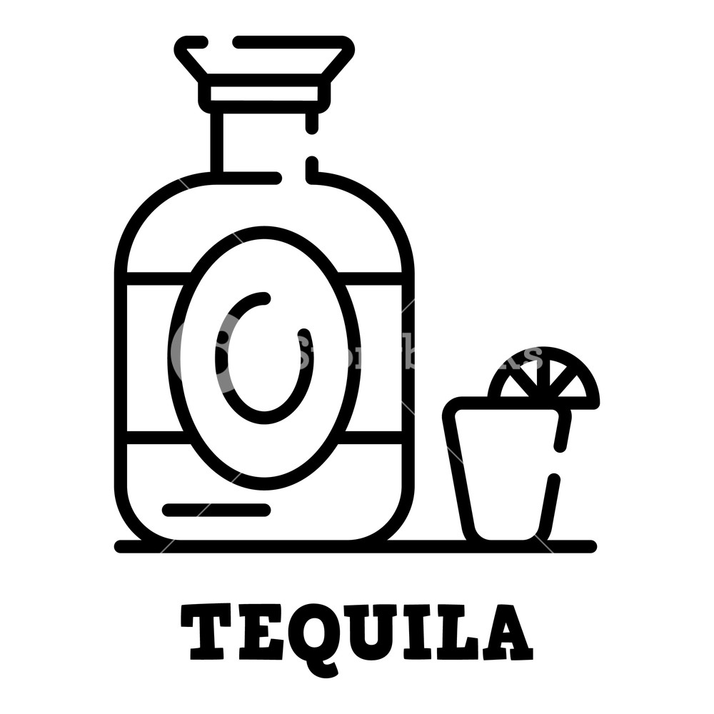 1000x1000 Tequila Bottle Icon Outline Tequila Bottle Vector Icon For Web