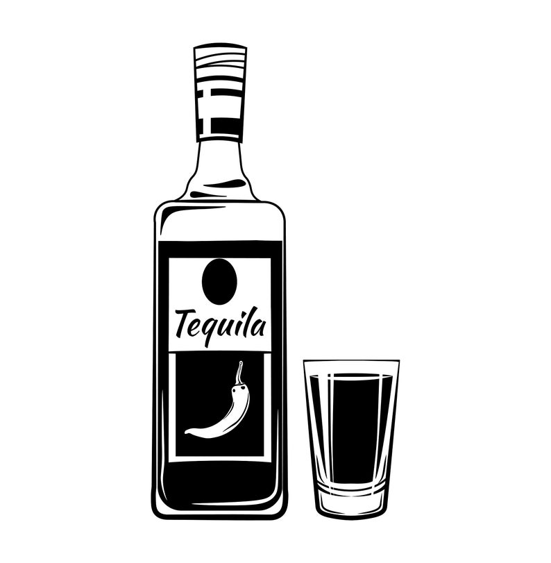 794x811 Tequila Bottle Shot Icon Alcohol Drink Mexican Etsy