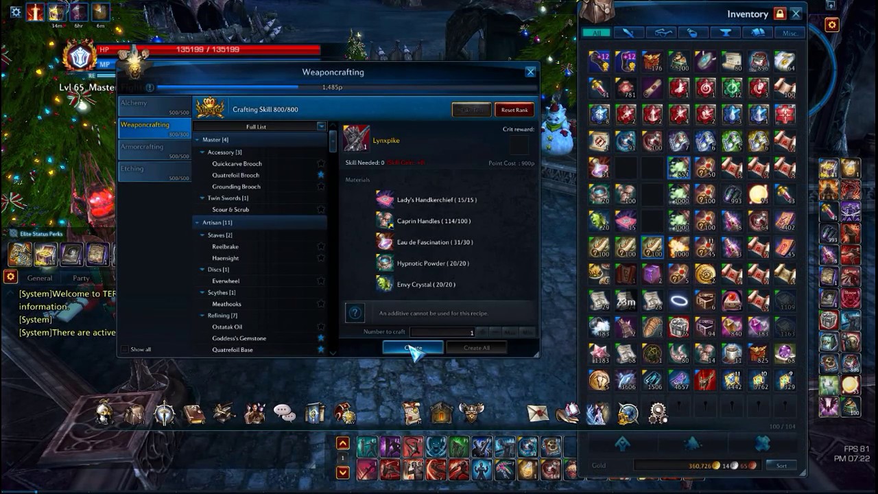 1280x720 Tera Online Crafting Lynxpike