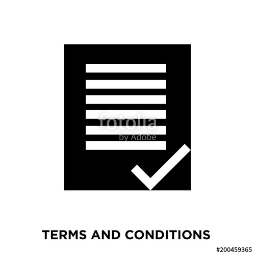 500x500 Terms And Conditions Icon On White Background, In Black, Vector
