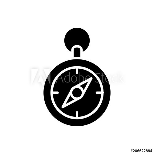 500x500 Terrain Compass Orientation Black Icon Concept Terrain Compass