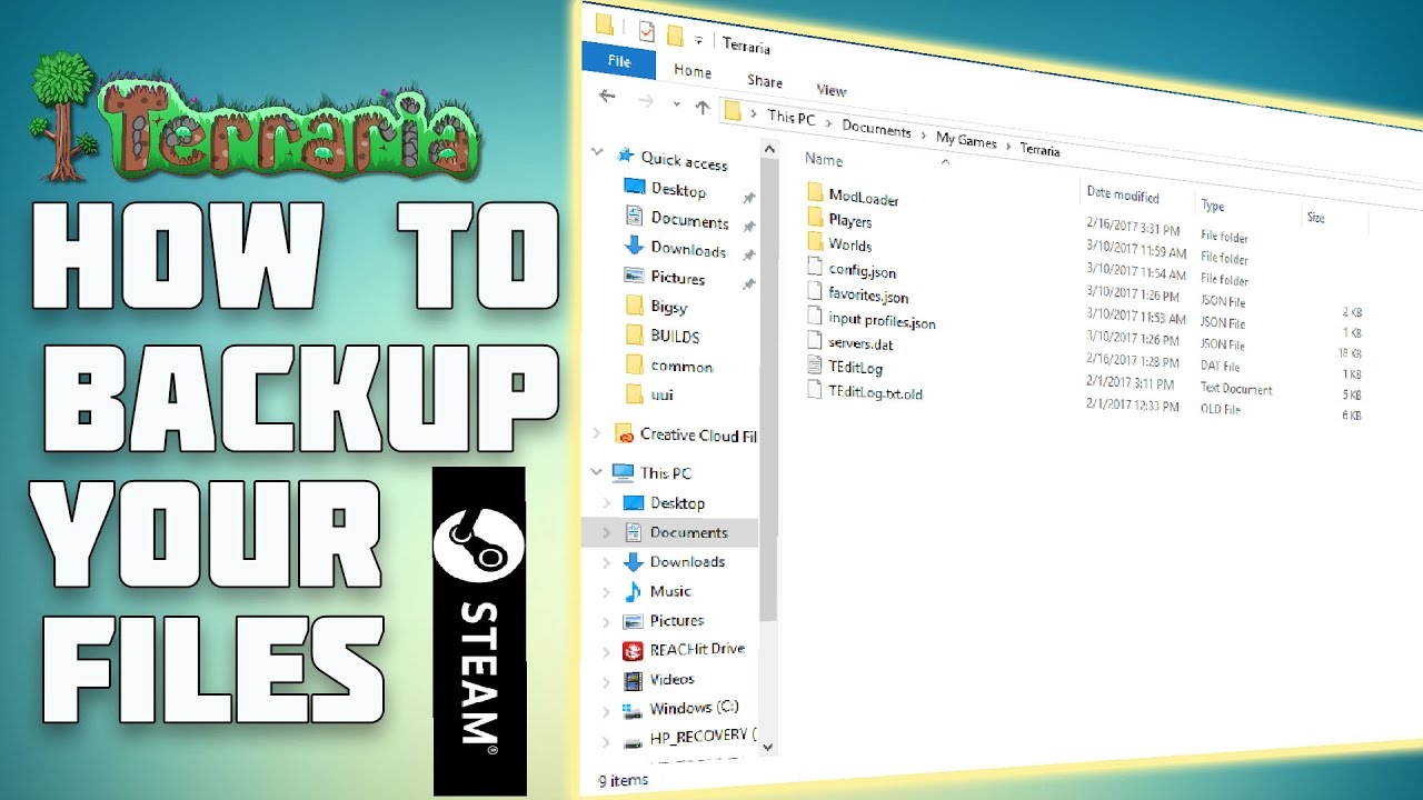 1280x720 How To Backup Your Terraria Worlds And Characters Steam Version