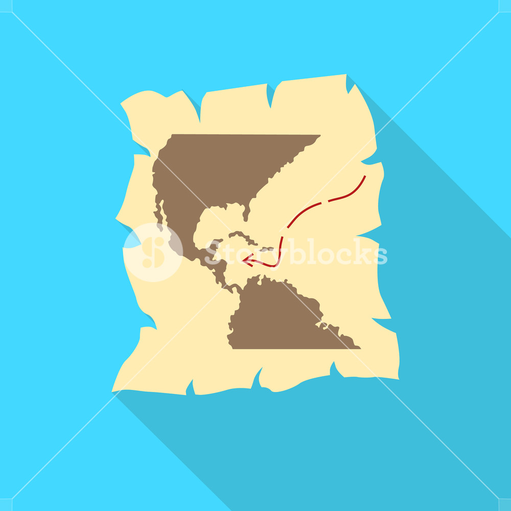 Map Of Discovery Of America Icon In Flat Style With Long Shadow 1000x1000 Map Of Discovery Of America Icon In Flat Style With Long Shadow