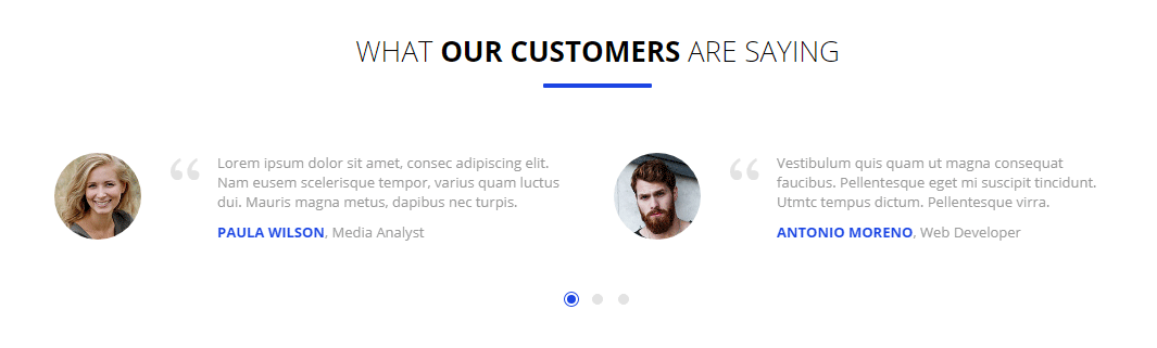 1065x321 Bootstrap Testimonial Examples
