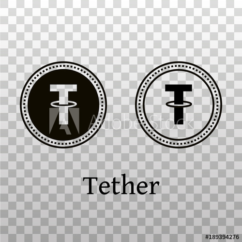 500x500 Tether Cryptocurrency Line Icon And Black Silhouette Crypto