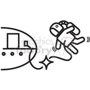 300x300 Astronaut In A Spacewalk And The Tether Broke Vector Icon Clipart