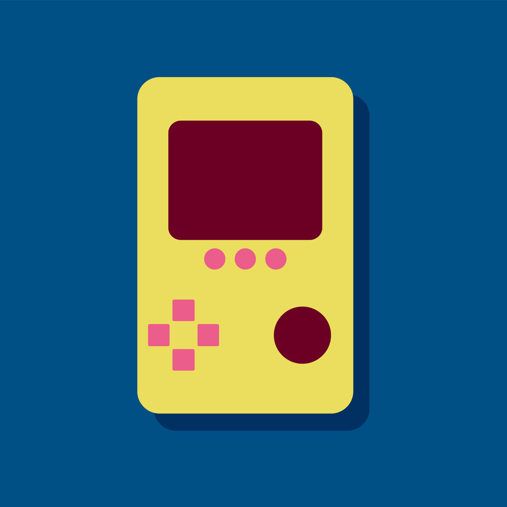 1000x1000 Flat Icon Design Tetris Portable Game In Sticker Vector