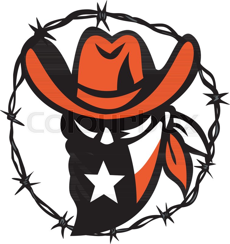 754x800 Icon Style Illustration Of A Texan Stock Vector Colourbox