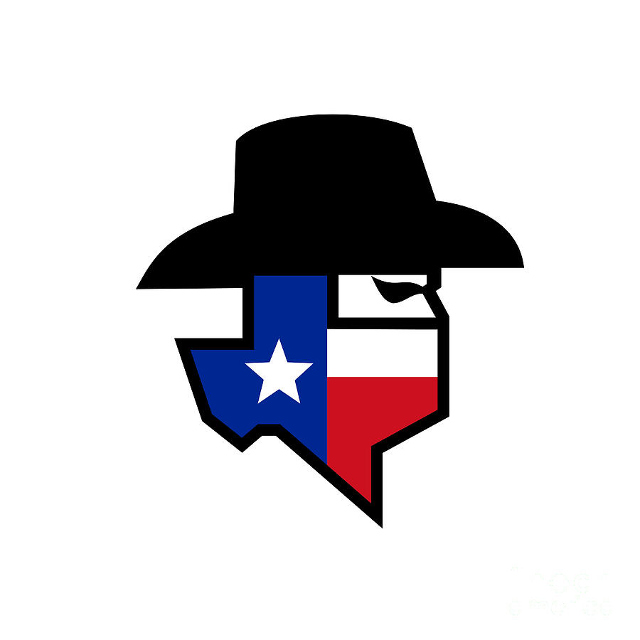 900x900 Bandit Texas Flag Icon Digital Art