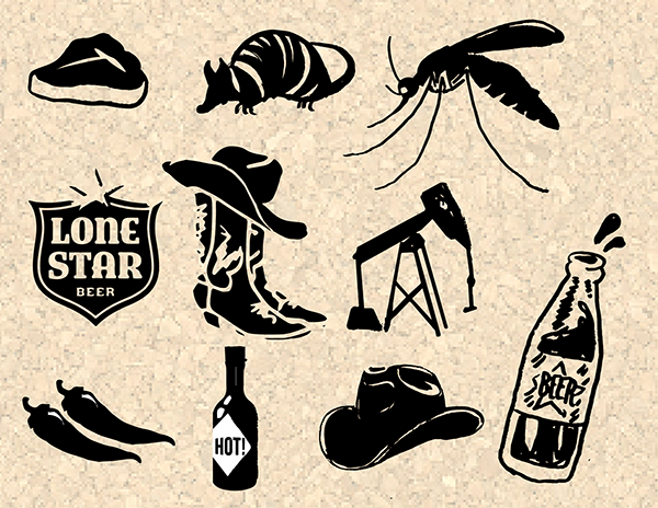 600x464 Truly Texas Icons On Behance