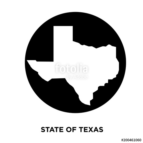 500x500 State Of Texas Icon On Shite Background, In Black, Vector Icon