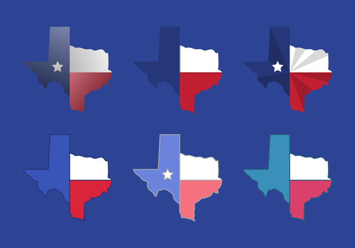 700x490 Texas Map Vector Icons