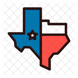 256x256 Texas Map Icon Of Colored Outline Style